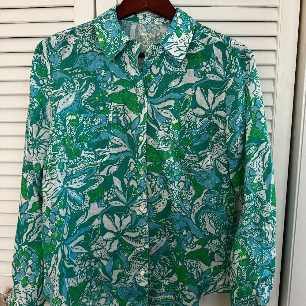 Lilly Pulitzer Linen Button Down - Small - image 1